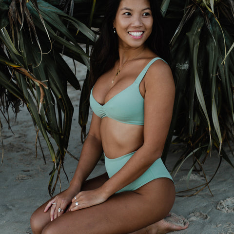 Ruffle Bikini Top - grün
