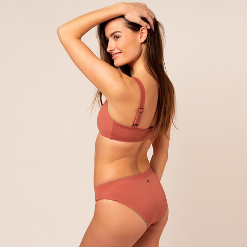 Ruffle Bikini Top - braun