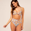 Emee High Waist - reversible floral / grün